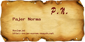 Pajer Norma névjegykártya